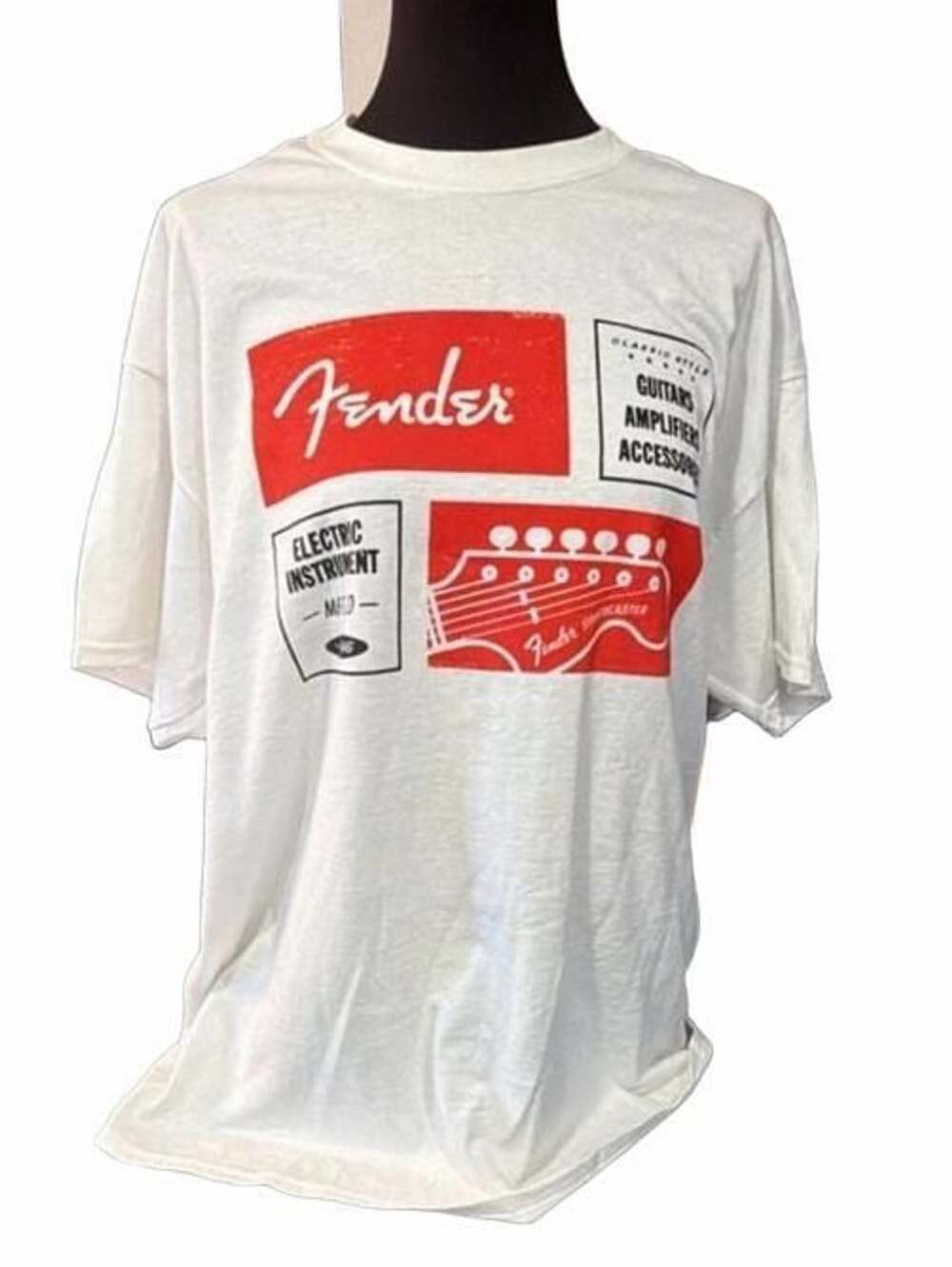 Fender Classic Style T-Shirt Size XL White Graphic Tee